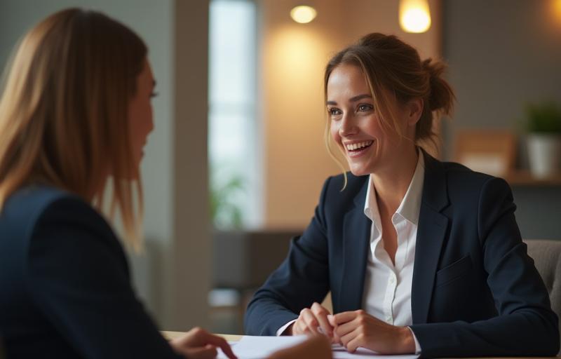 Image promoting free trial or demo, showing professional interaction